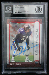 1999 Bowman Chrome #27 Ray Lewis Baltimore Ravens BGS Autograph 10