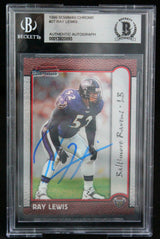 1999 Bowman Chrome #27 Ray Lewis Baltimore Ravens BGS Autograph 10