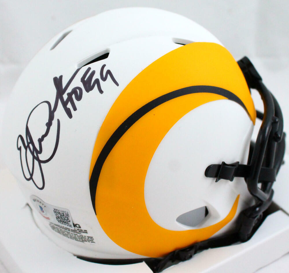 Eric Dickerson Signed LA Rams Lunar Speed Mini Helmet w/ HOF-Beckett W Holo