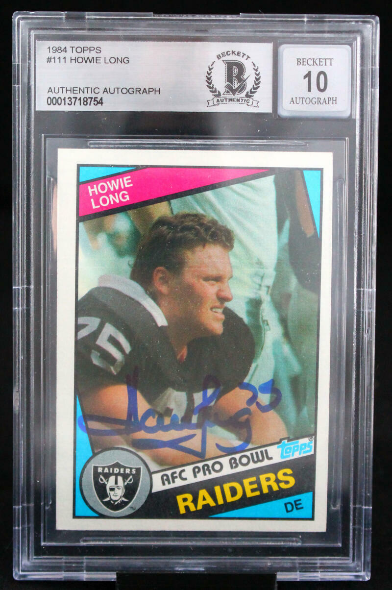 1984 Topps #111 Howie Long Auto Oakland Raiders BGS Autograph 10