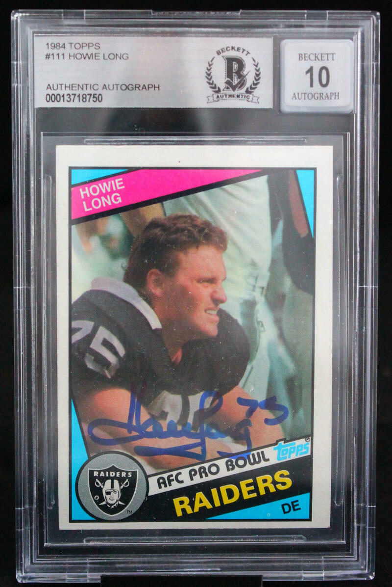 1984 Topps #111 Howie Long Auto Oakland Raiders BGS Autograph 10