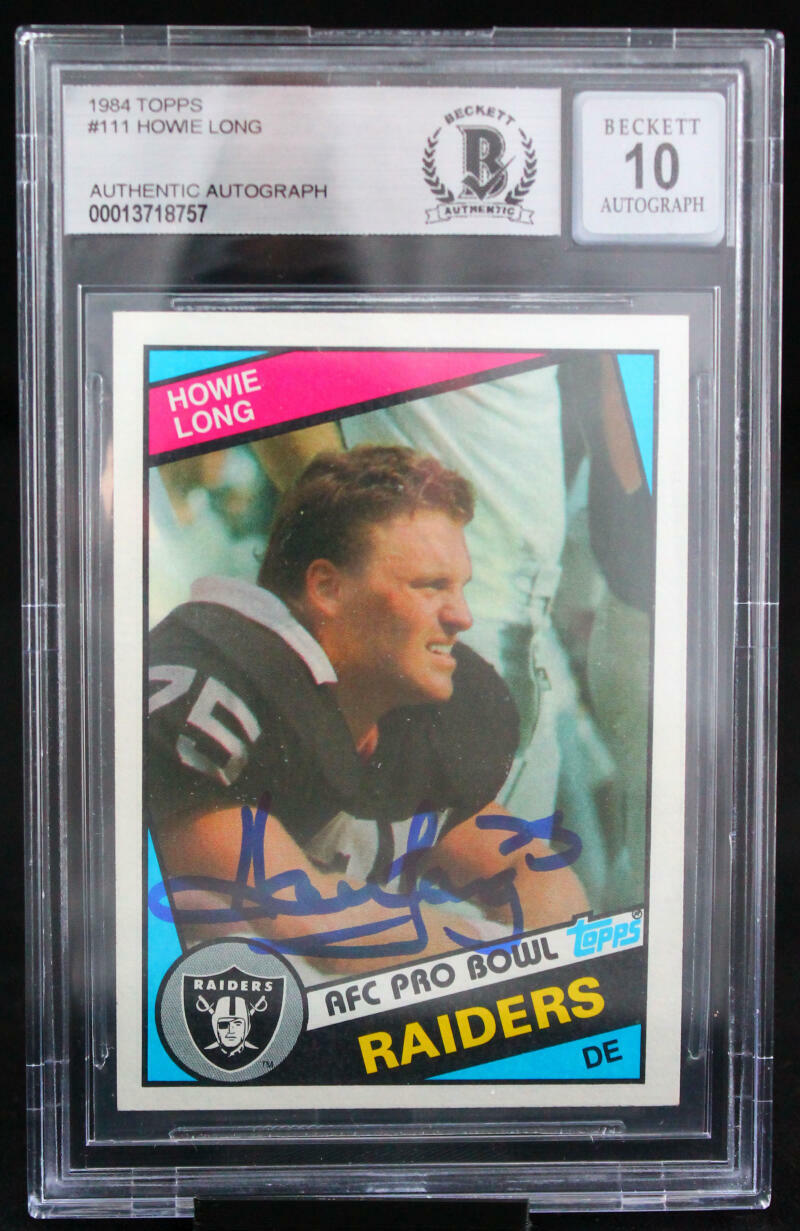 1984 Topps #111 Howie Long Auto Oakland Raiders BGS Autograph 10