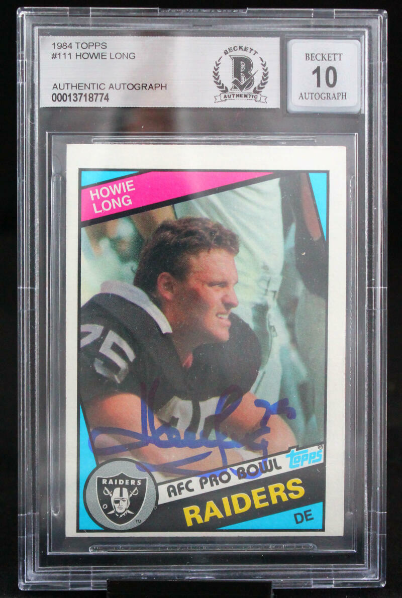 1984 Topps #111 Howie Long Auto Oakland Raiders BGS Autograph 10