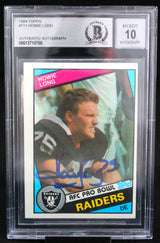 1984 Topps #111 Howie Long Auto Oakland Raiders BGS Autograph 10