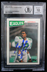 1987 Topps #296 Randall Cunningham Philadelphia Eagles BGS Autograph 10