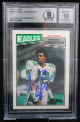 1987 Topps #296 Randall Cunningham Philadelphia Eagles BGS Autograph 10