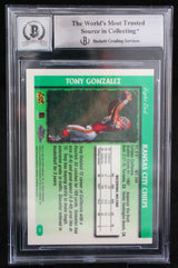 1997 Topps Chrome #24 Tony Gonzalez Kansas City Chiefs BGS Autograph 10