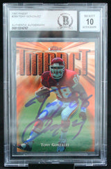 1997 Finest #269 Tony Gonzalez Kansas City Chiefs BGS Autograph 10