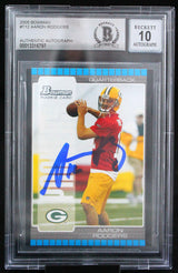 2005 Bowman #112 Aaron Rodgers RC Green Bay Packers BGS Autograph 10