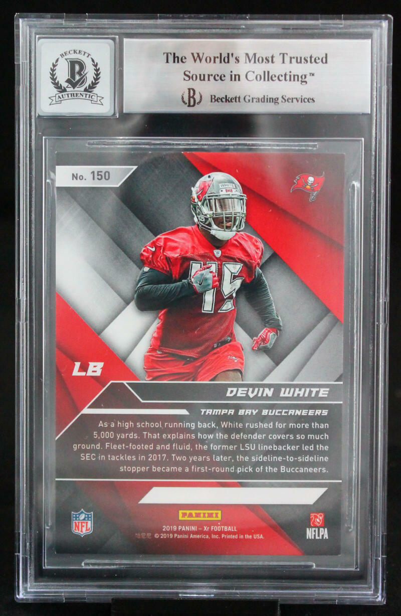 2019 Panini XR Red #150 Devin White 11/249 Tampa Bay Buccaneers BGS Autograph 10