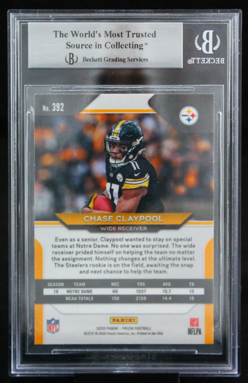 2020 Panini Prizm #392 Chase Claypool Pittsburgh Steelers BGS Auto 10