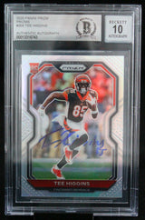 2020 Panini Prizm Silver #308 Tee Higgins Cincinnati Bengals BGS Autograph 10