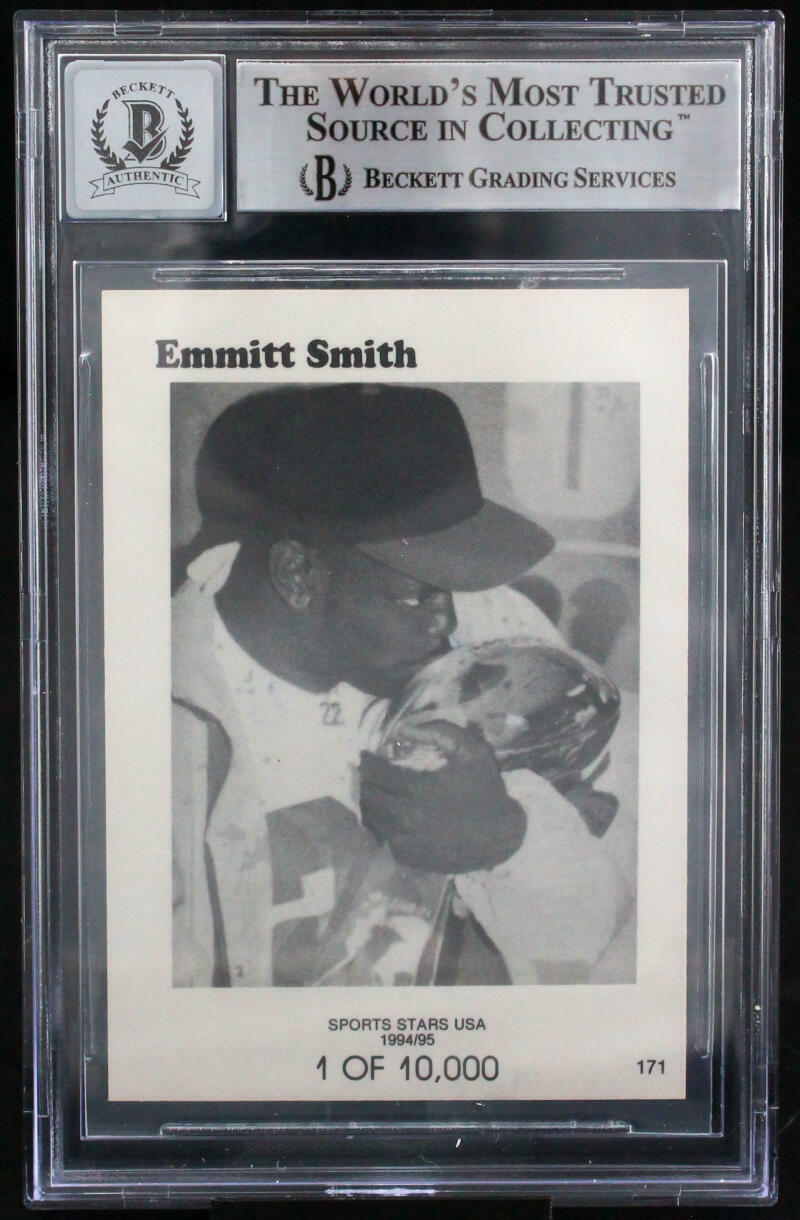 1994-95 Sports Stars USA #171 Emmitt Smith Dallas Cowboys BGS Autograph 10