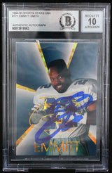 1994-95 Sports Stars USA #171 Emmitt Smith Dallas Cowboys BGS Autograph 10