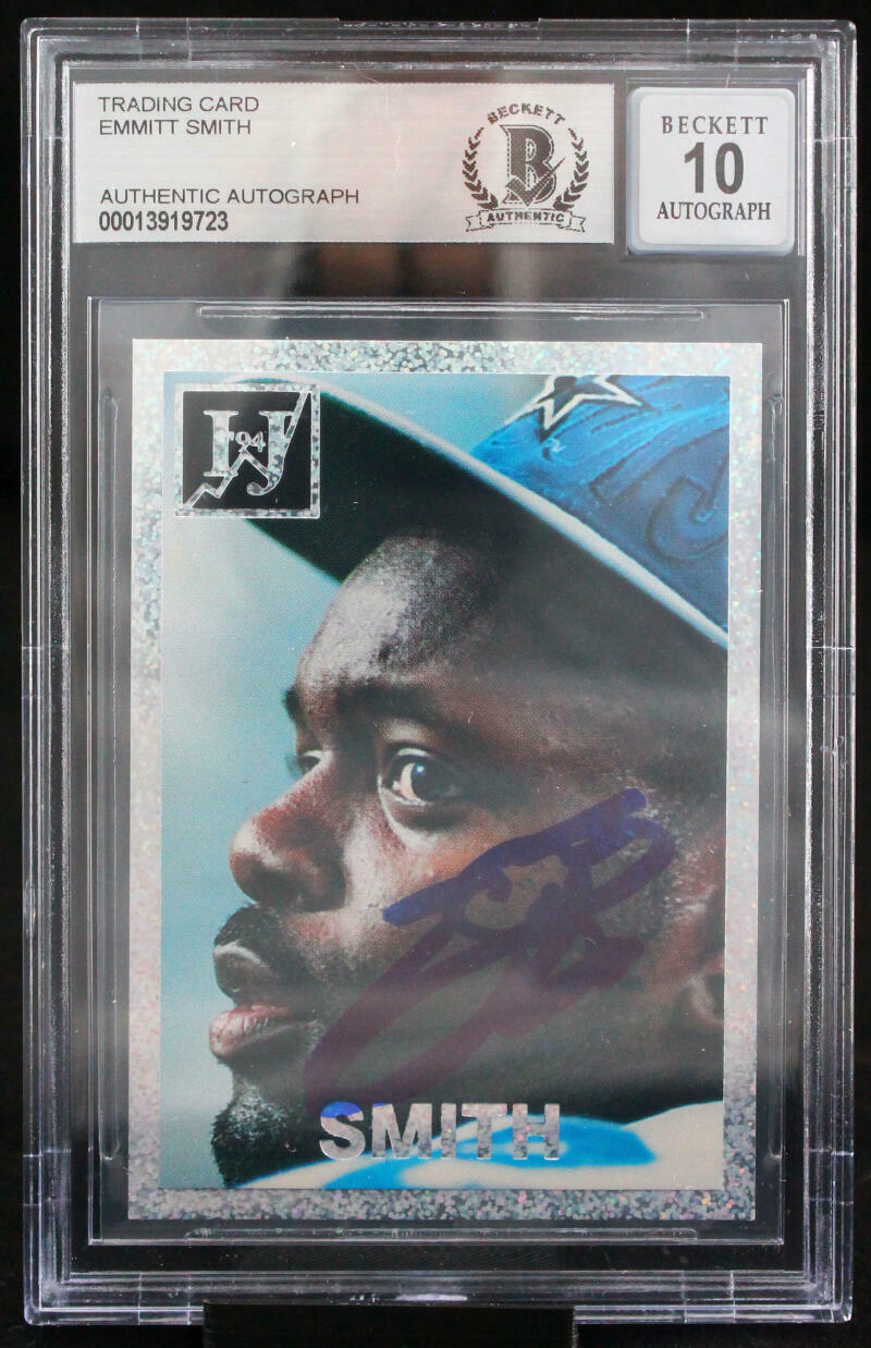 1994 Investor's Journal #7 Emmitt Smith Auto Dallas Cowboys BGS Autograph 10