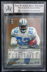 1998 Flair Showcase Row 2 #2 Emmitt Smith Auto Dallas Cowboys BGS Autograph 10