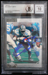 1996 SP #22 Emmitt Smith Auto Dallas Cowboys BGS Autograph 10