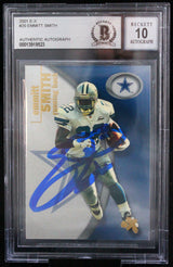 2001 E-X #20 Emmitt Smith Auto Dallas Cowboys BGS Autograph 10