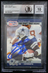 1990 Pro Set #685 Emmitt Smith Auto Dallas Cowboys BGS Autograph 10