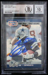 1990 Pro Set #685 Emmitt Smith Auto Dallas Cowboys BGS Autograph 10