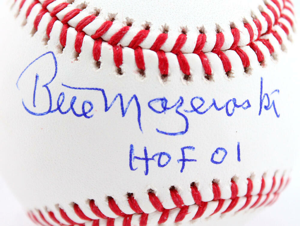 Bill Mazeroski Autographed Rawlings OML Baseball W/HOF-JSA W *Blue