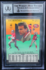 1991 Ultra #251 Joe Montana Auto San Francisco 49ers BGS Autograph 10