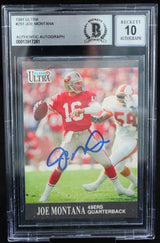 1991 Ultra #251 Joe Montana Auto San Francisco 49ers BGS Autograph 10
