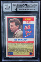 1990 Score #582 Joe Montana Auto San Francisco 49ers BGS Autograph 10
