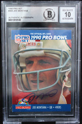 1990 Pro Set #408 Joe Montana Auto San Francisco 49ers BGS Autograph 10