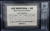 1989-90 All-Sport Superstars #SERIES 1 Joe Montana SF 49ers BGS Autograph 10