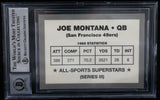 1989-90 All-Sport Superstars #SERIES 3 Joe Montana SF 49ers BGS Autograph 10