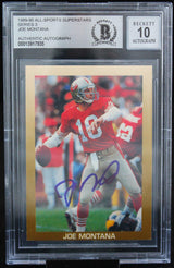 1989-90 All-Sport Superstars #SERIES 3 Joe Montana SF 49ers BGS Autograph 10