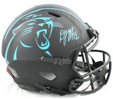 Robbie Anderson D.J. Moore Signed Panthers F/S Eclipse Speed Auth Helmet Beckett