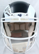 Faulk/Dickerson Signed Rams Speed Authentic FS Helmet w/ HOF- BA W Holo *Black