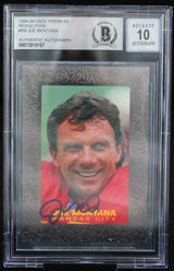 1994 Skybox Premium Revolution #R9 Joe Montana Kansas Chiefs BGS Autograph 10