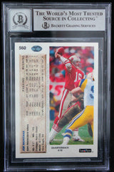 1992 Upper Deck #560 Joe Montana Auto San Francisco 49ers BGS Autograph 10