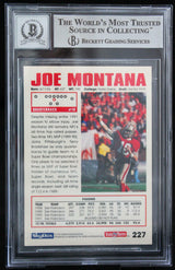 1992 Skybox Impact #227 Joe Montana Auto San Francisco 49ers BGS Autograph 10