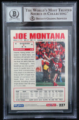 1992 Skybox Impact #227 Joe Montana Auto San Francisco 49ers BGS Autograph 10