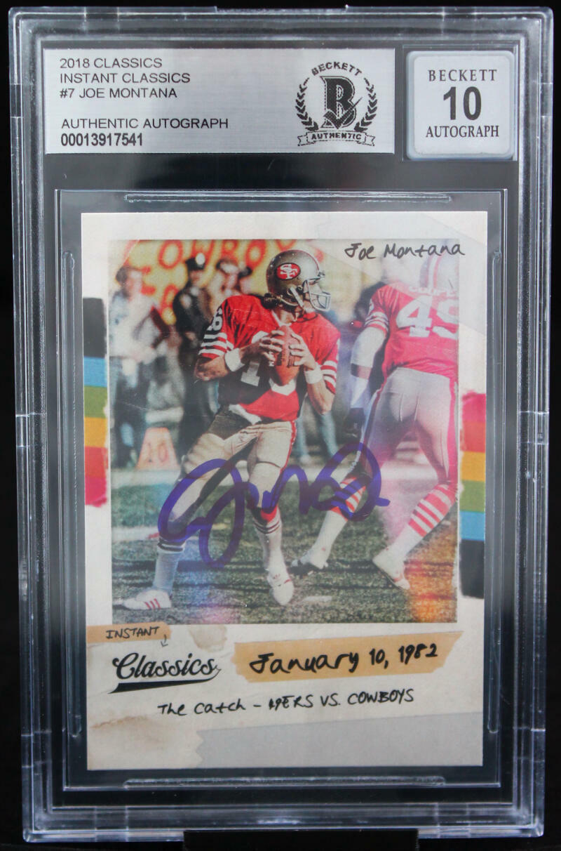 2018 Classics Instant Classics #7 Joe Montana Auto SF 49ers BGS Autograph 10