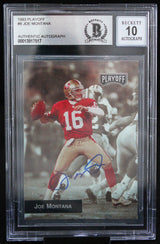 1993 Playoff #8 Joe Montana Auto San Francisco 49ers BGS Autograph 10