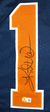 Kurt Warner Autographed Blue/Gold Pro Style Jersey-Beckett W Hologram *Black