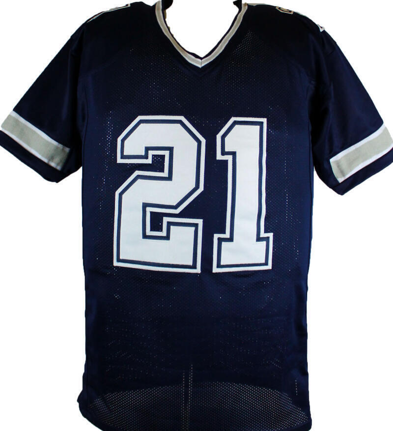 Deion Sanders Autographed Blue Pro Style Jersey-Beckett W Hologram *Black