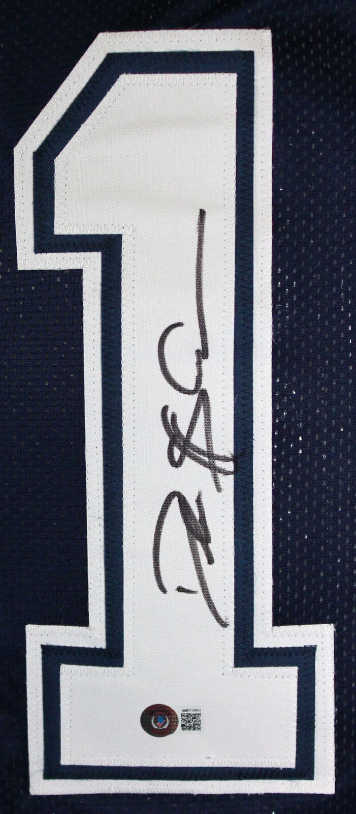 Deion Sanders Autographed Blue Pro Style Jersey-Beckett W Hologram *Black