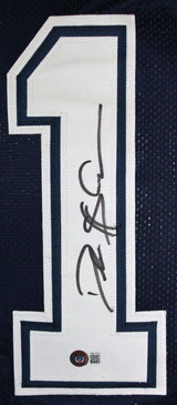 Deion Sanders Autographed Blue Pro Style Jersey-Beckett W Hologram *Black