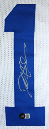 Deion Sanders Autographed White Pro Style Jersey-Beckett W Hologram *Silver