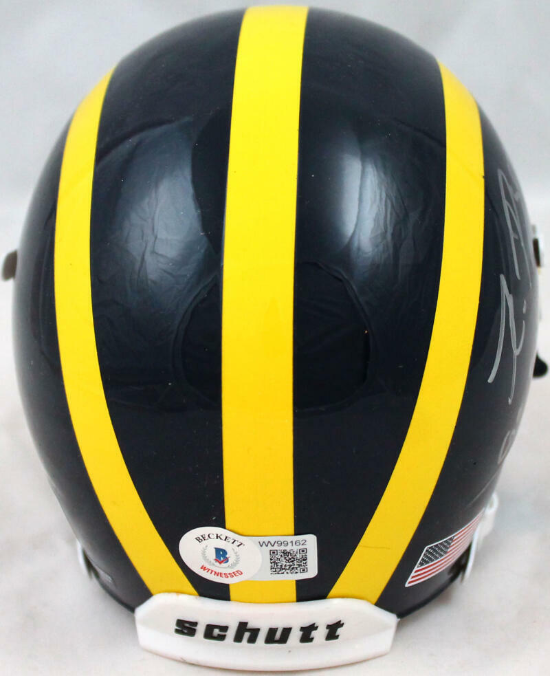 Kwity Paye Autographed Michigan Schutt Mini Helmet w/Go Blue-Beckett W Hologram