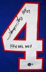 Thurman Thomas Autographed Blue Pro Style Jersey w/2 Insc.-Beckett W Hologram