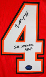 Dexter Jackson Autographed Red Pro Style Jersey w/ SB MVP-Prova Auth *Black