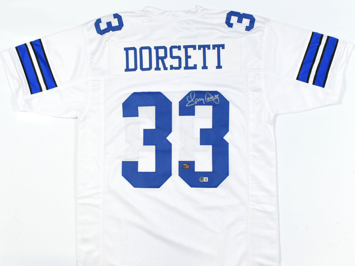 Tony Dorsett Autographed White Pro Style Jersey-Beckett W Hologram *Silver