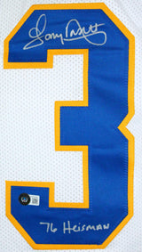 Tony Dorsett Autographed White College Style Jersey w/Heisman-Beckett W Holo